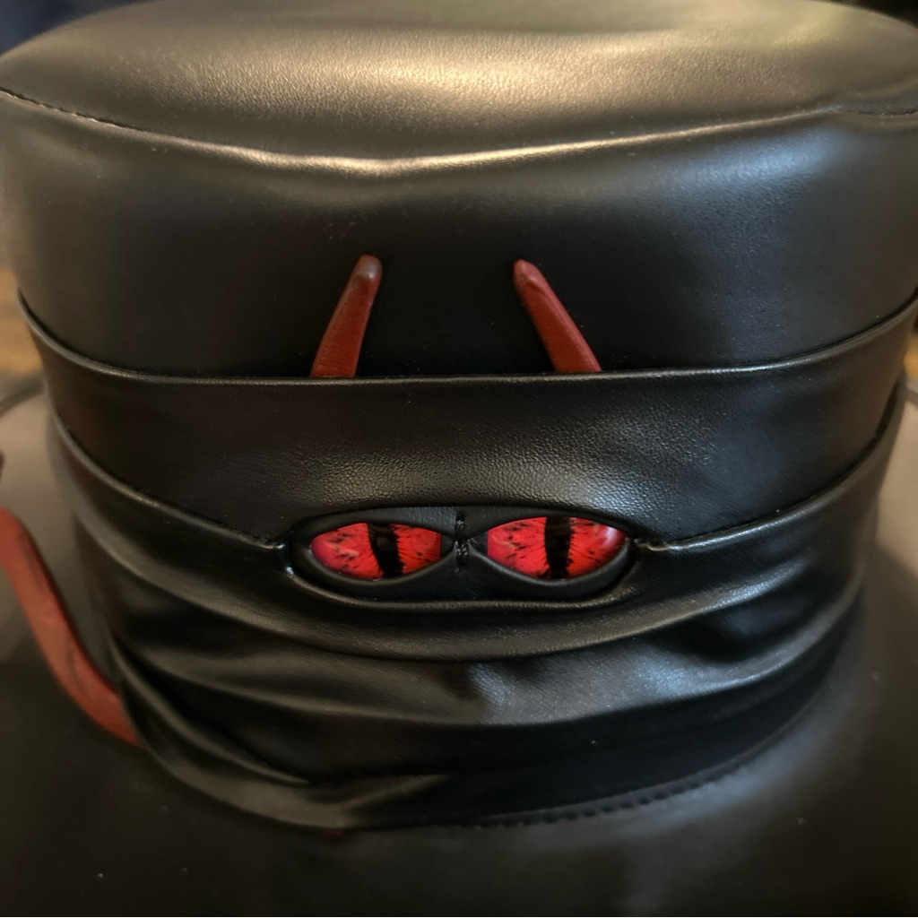 Black And Red Leather Hat